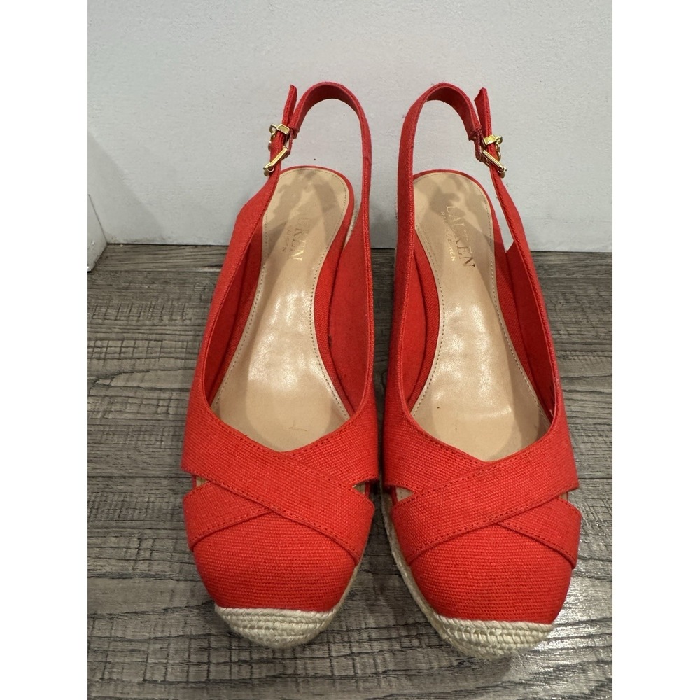 Lauren Ralph Lauren wedge espadrilles In Red/size 8.5